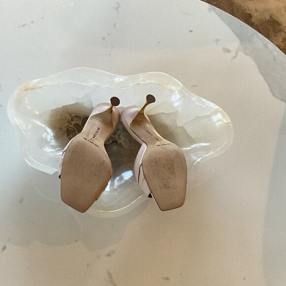 Manolo Blahnik Pink Slide sandals with gold tip heel - Picture 5 of 6